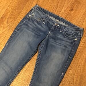 True Religion Medium Wash Blue Denim Skinny Jeans Size 28